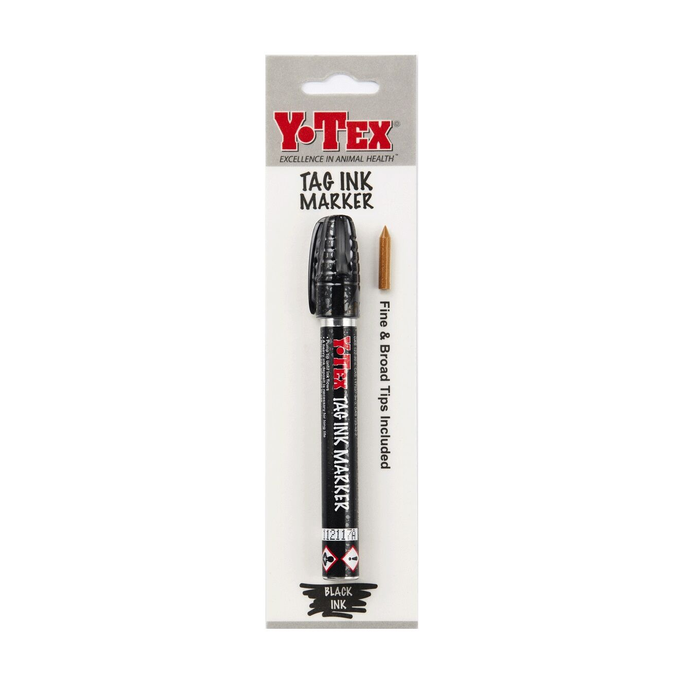 Y-TEX TAG MARKING PEN - BLACK