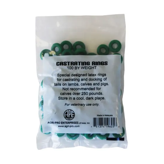 GREEN CASTRATING BANDS - 100 CT