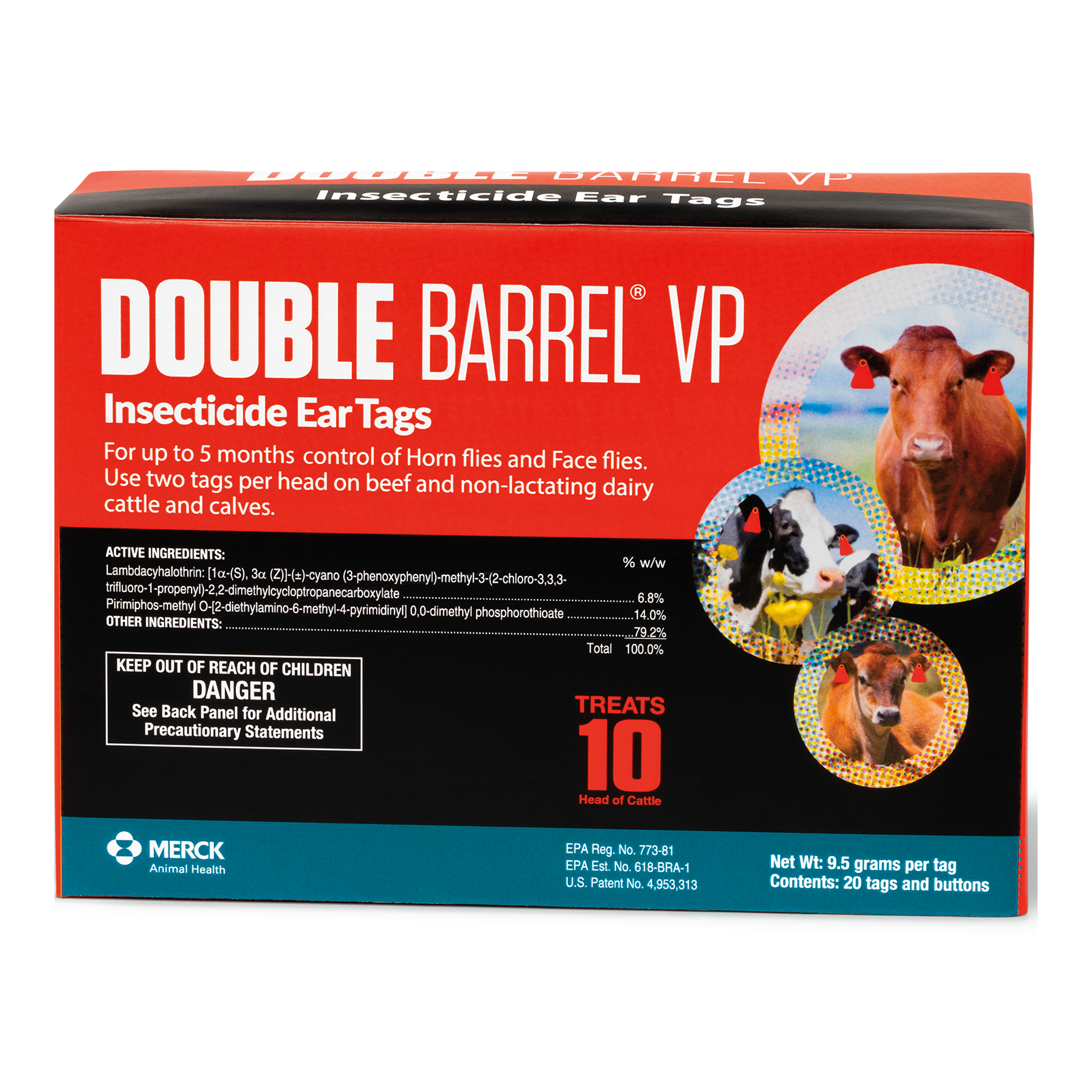 DOUBLE BARREL VP INSECTICIDE EAR TAGS 20PK