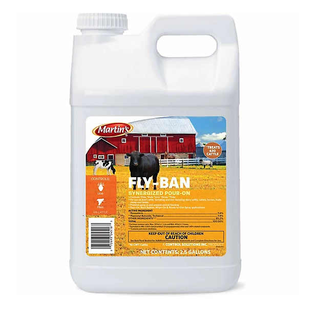 MARTIN'S FLY-BAN SYNERGIZED POUR-ON 2.5 GALLON
