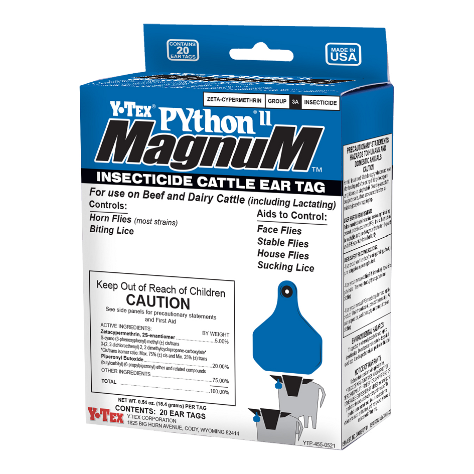 Y-TEX PYTHON II MAGNUM INSECTICIDE TAGS 20CT