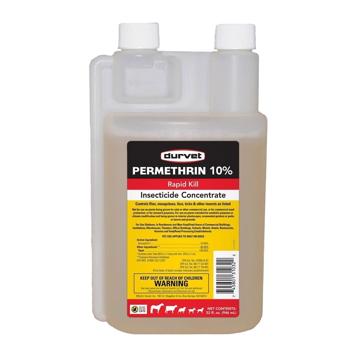 DURVET PERMETHRIN 10% CONCENTRATE 32OZ