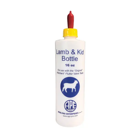 16 OZ LAMB BOTTLE WITH PRITCHARD FLUTTER VALVE NIPPLE