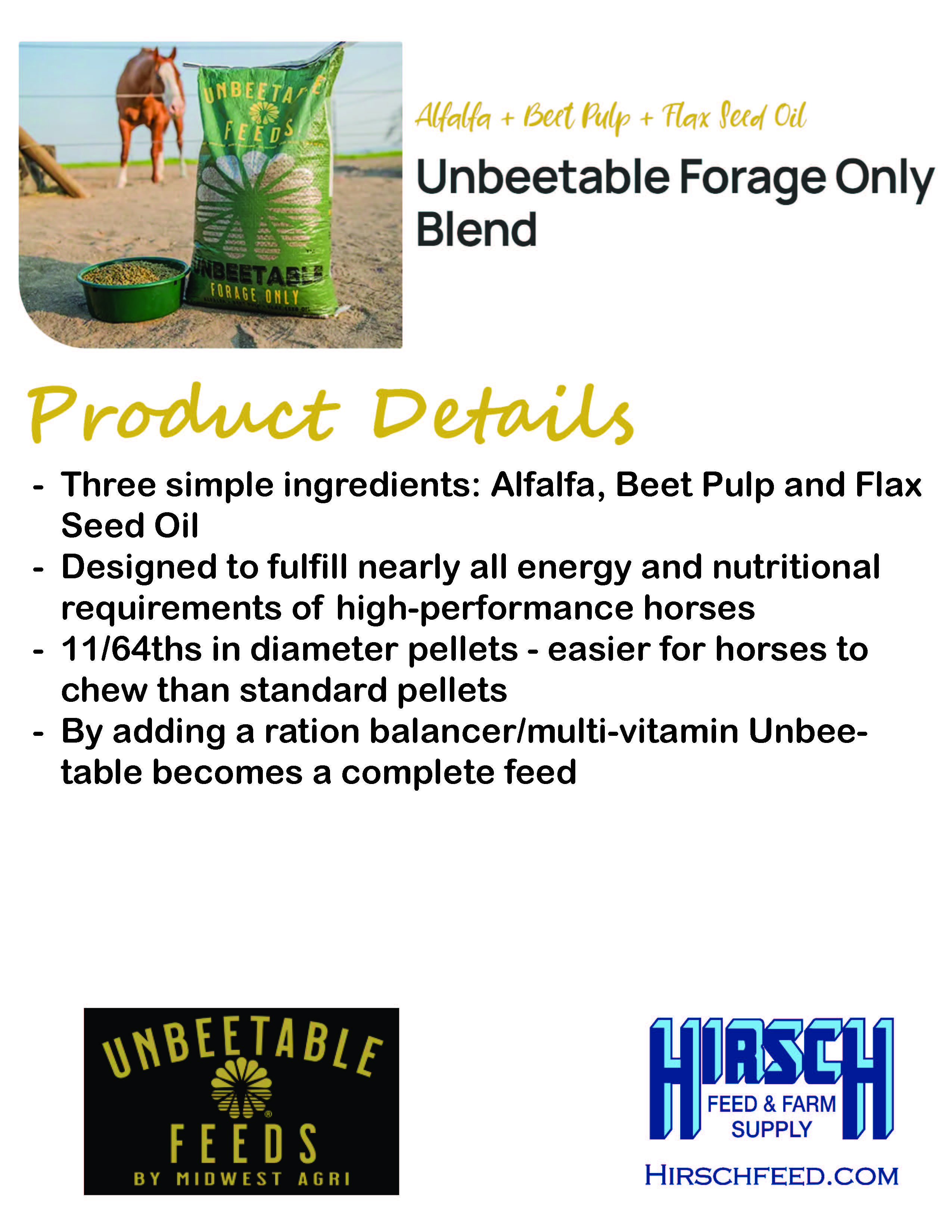 UNBEETABLE FORAGE ONLY FEED