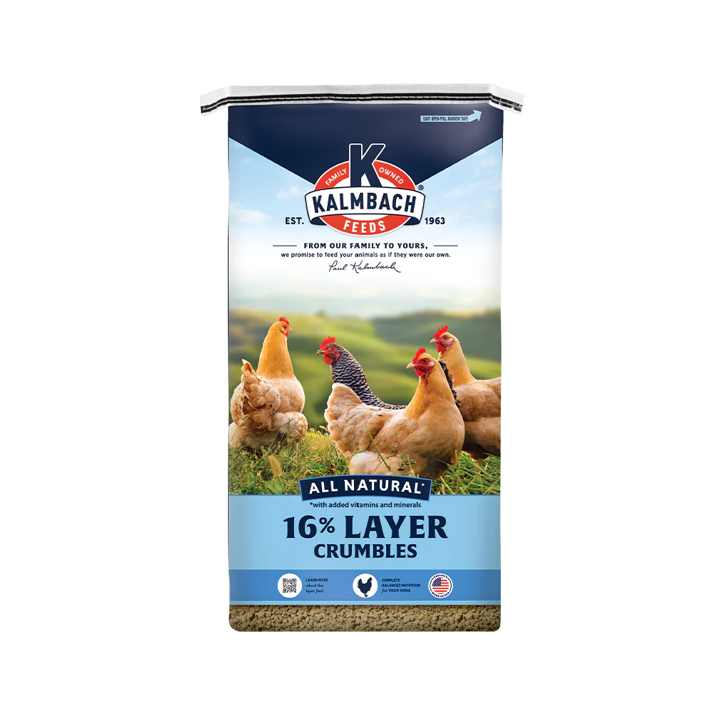KALMBACH 16% ALL NATURAL LAYER CRUMBLE FEED - 50#