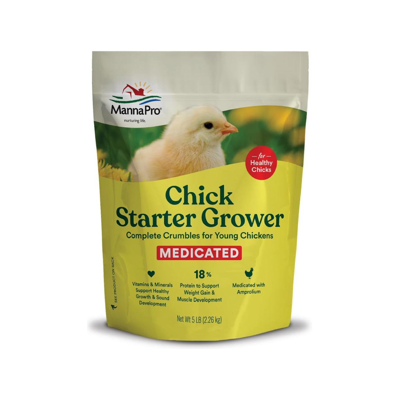 MANNA PRO 18% MEDICATED CHICK STARTER GROWER 5LB