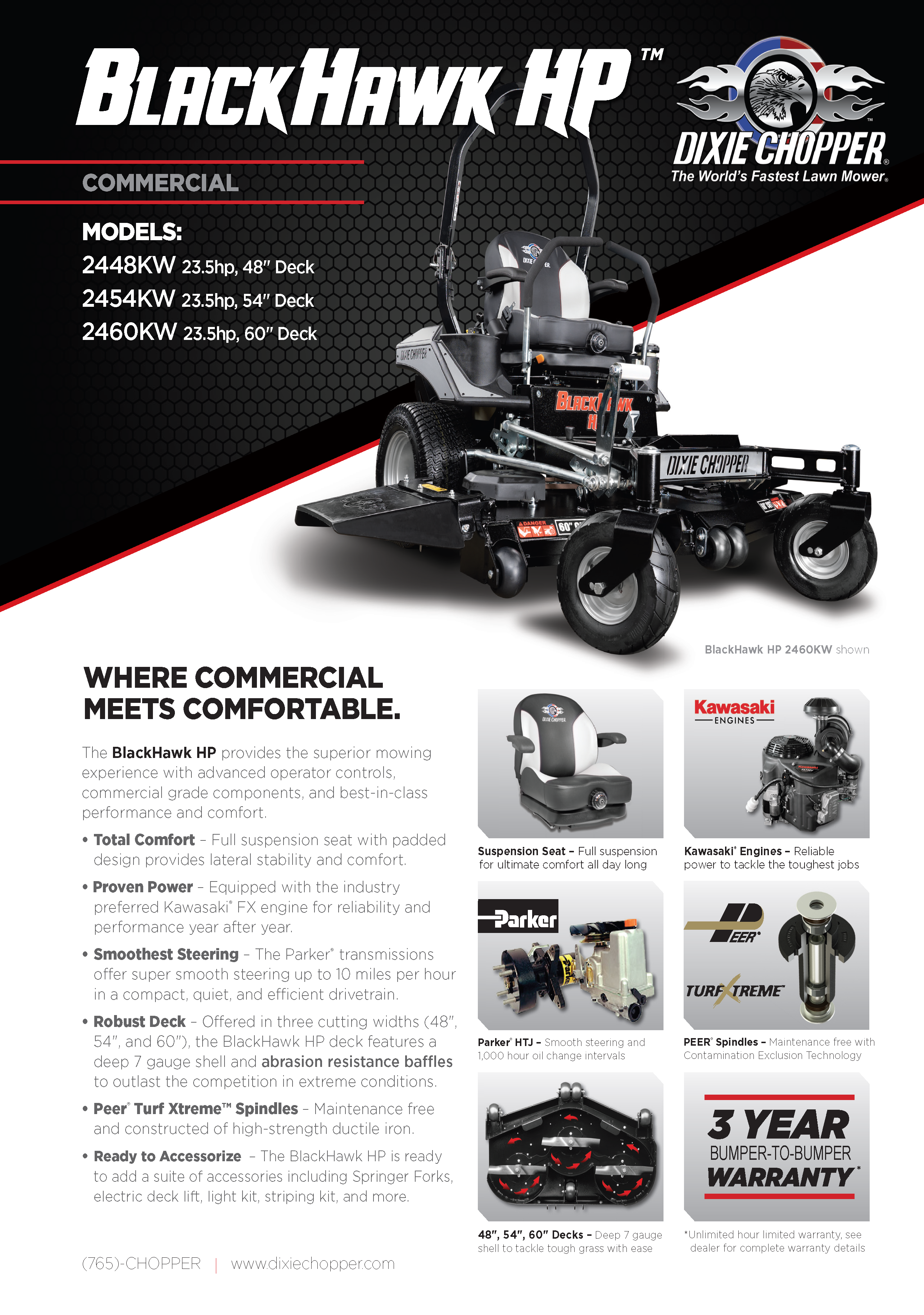 DIXIE CHOPPER 60\" BLACKHAWK HP - KAWASAKI