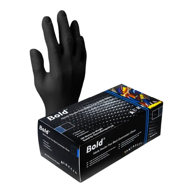 AURELIA BOLD NITRILE EXAM GLOVES 100CT - SM