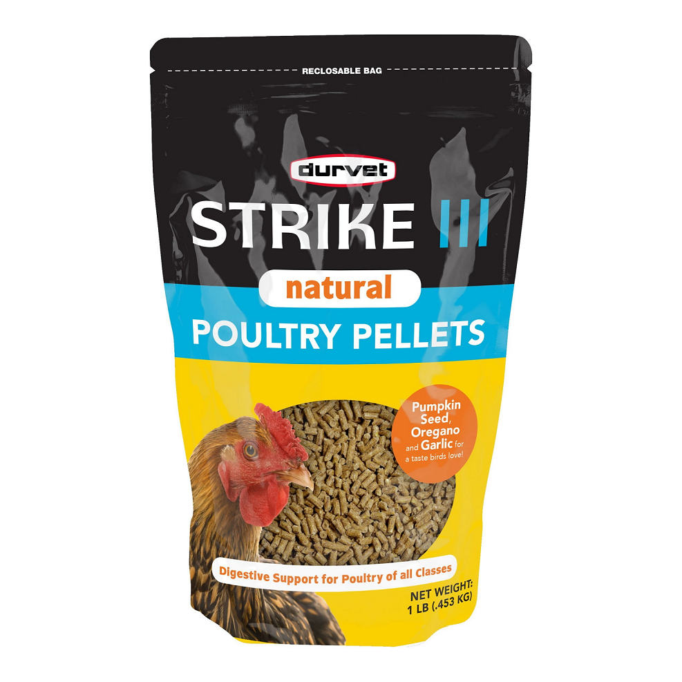 DURVET STRIKE III NATURAL POULTRY PELLETS 1LB