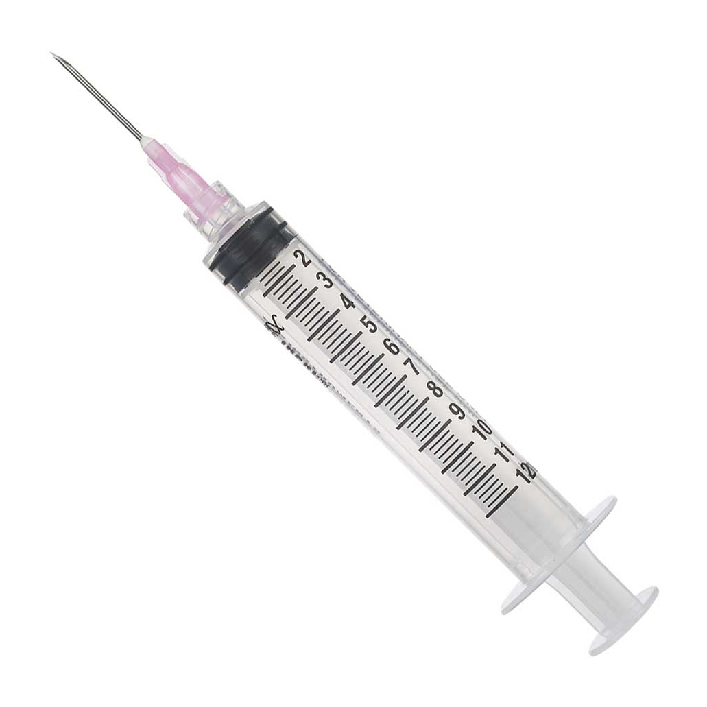 12CC LUER LOCK SYRINGE WITH 18 G X 1" NEEDLE - 100 CT