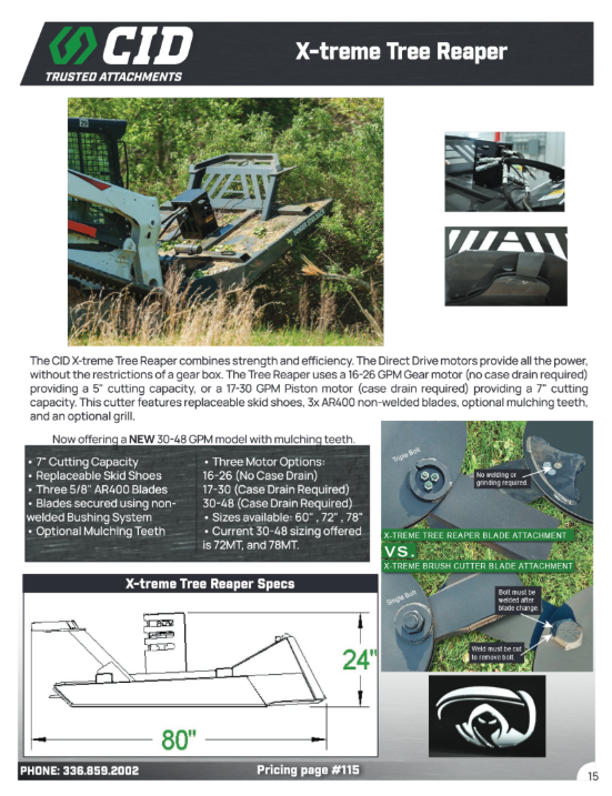 CID 84\" 17-27 GPM BRUSH CUTTER FOR SKID STEER