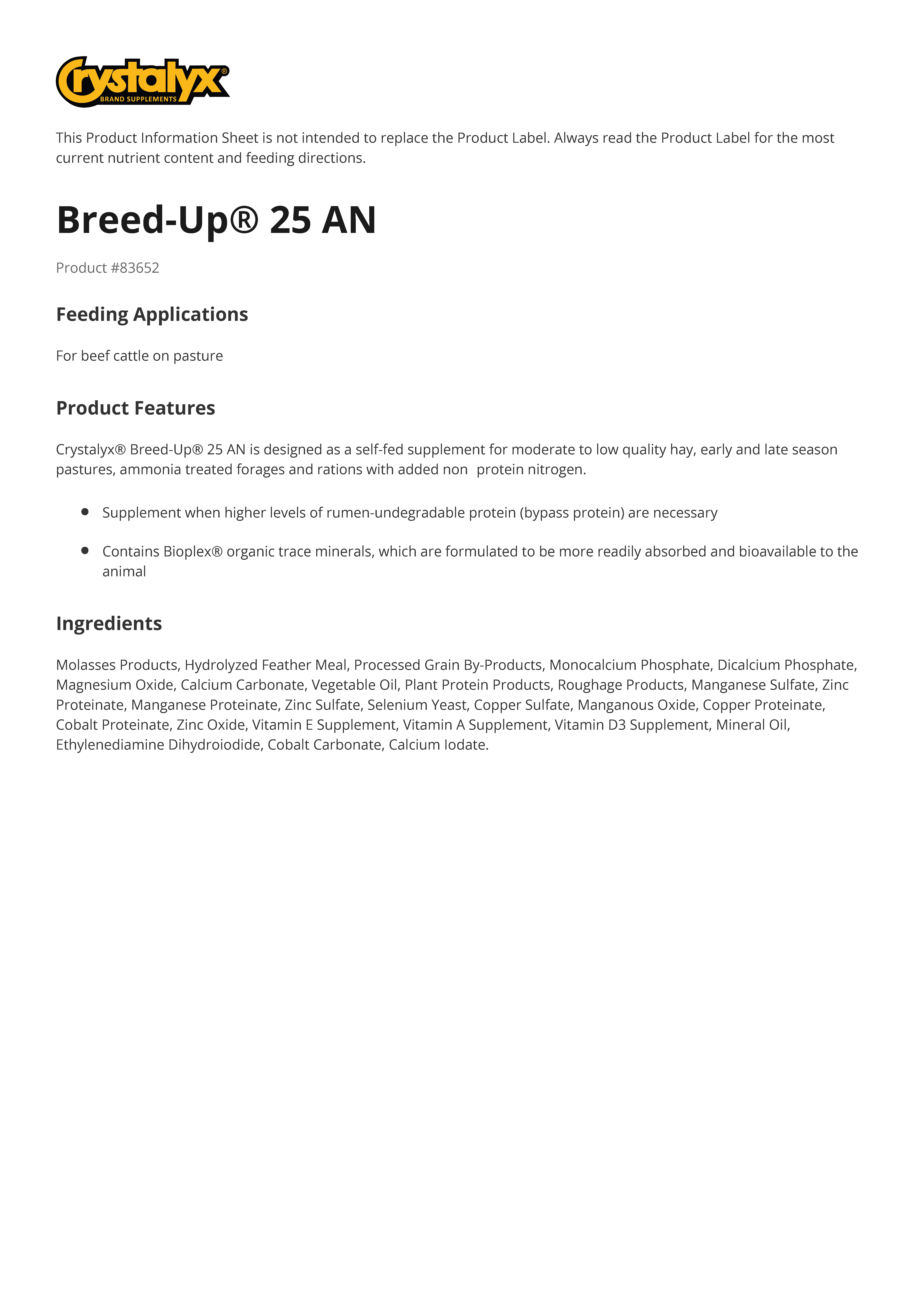 CRYSTALYX BREED-UP 25AN - 200#