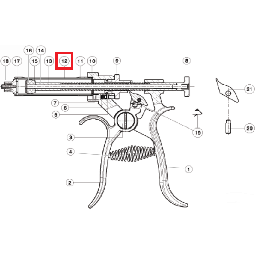 GLASS BARREL FOR AGRI-PRO ROUX SYRINGE