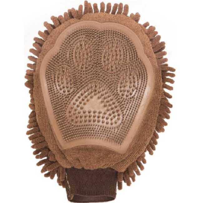 DIRTY DOG GROOMING MITT - BROWN