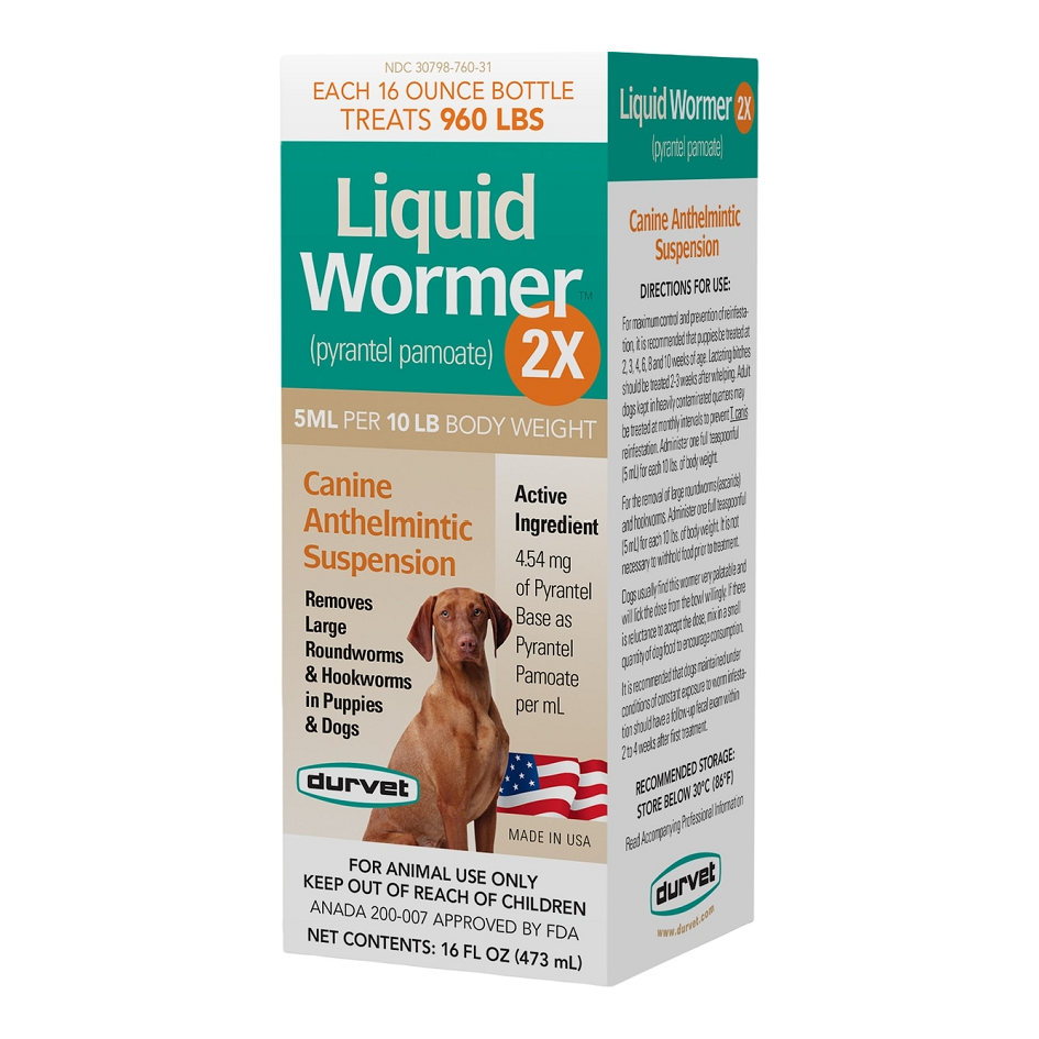 DURVET LIQUID DOG WORMER 2X - 16OZ