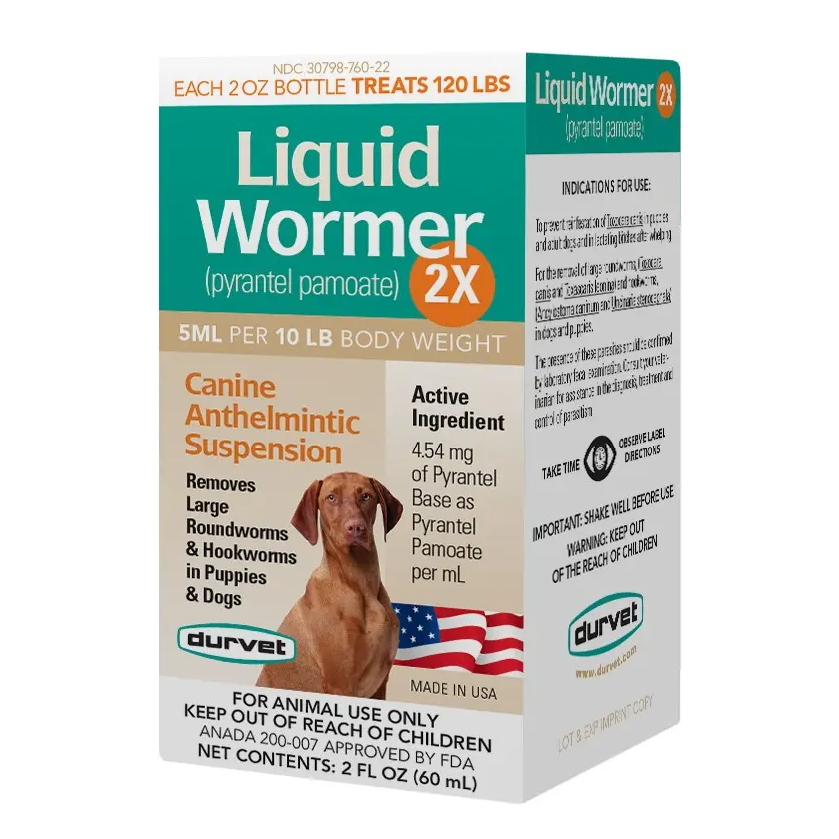 DURVET LIQUID DOG WORMER 2X - 2OZ