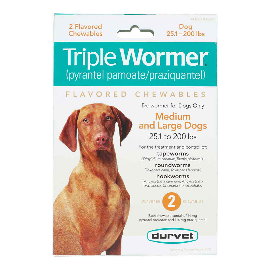 DURVET TRIPLE WORMER FOR DOGS OVER 25LB 2PK