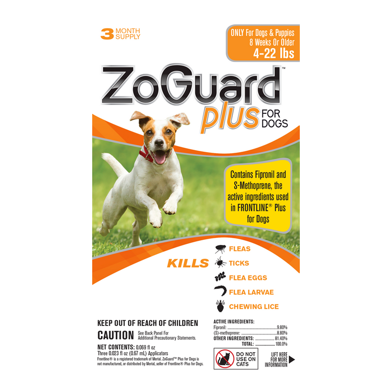 ZOGUARD PLUS FLEA & TICK FOR DOGS 4-22LB 3PK