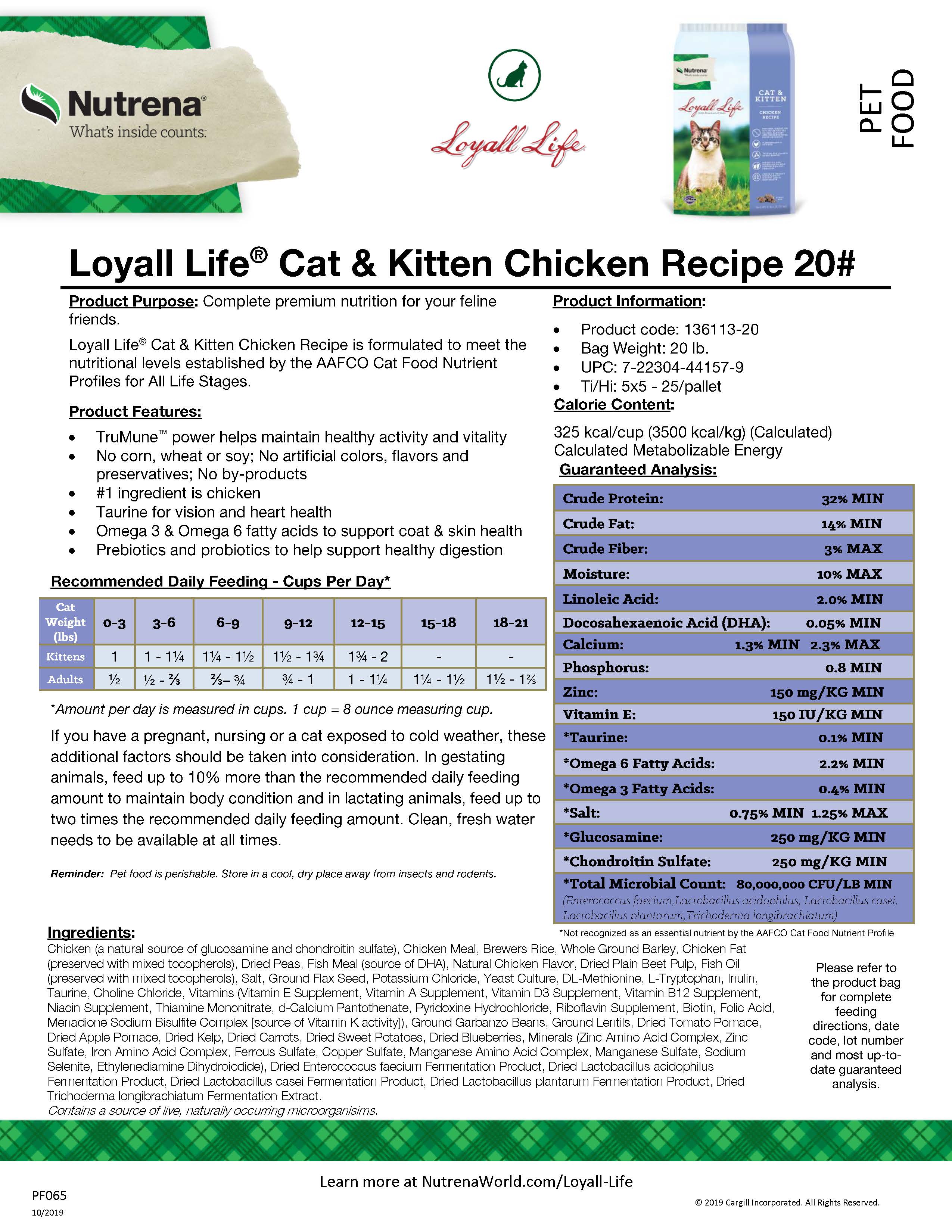 LOYALL LIFE CAT & KITTEN 20#