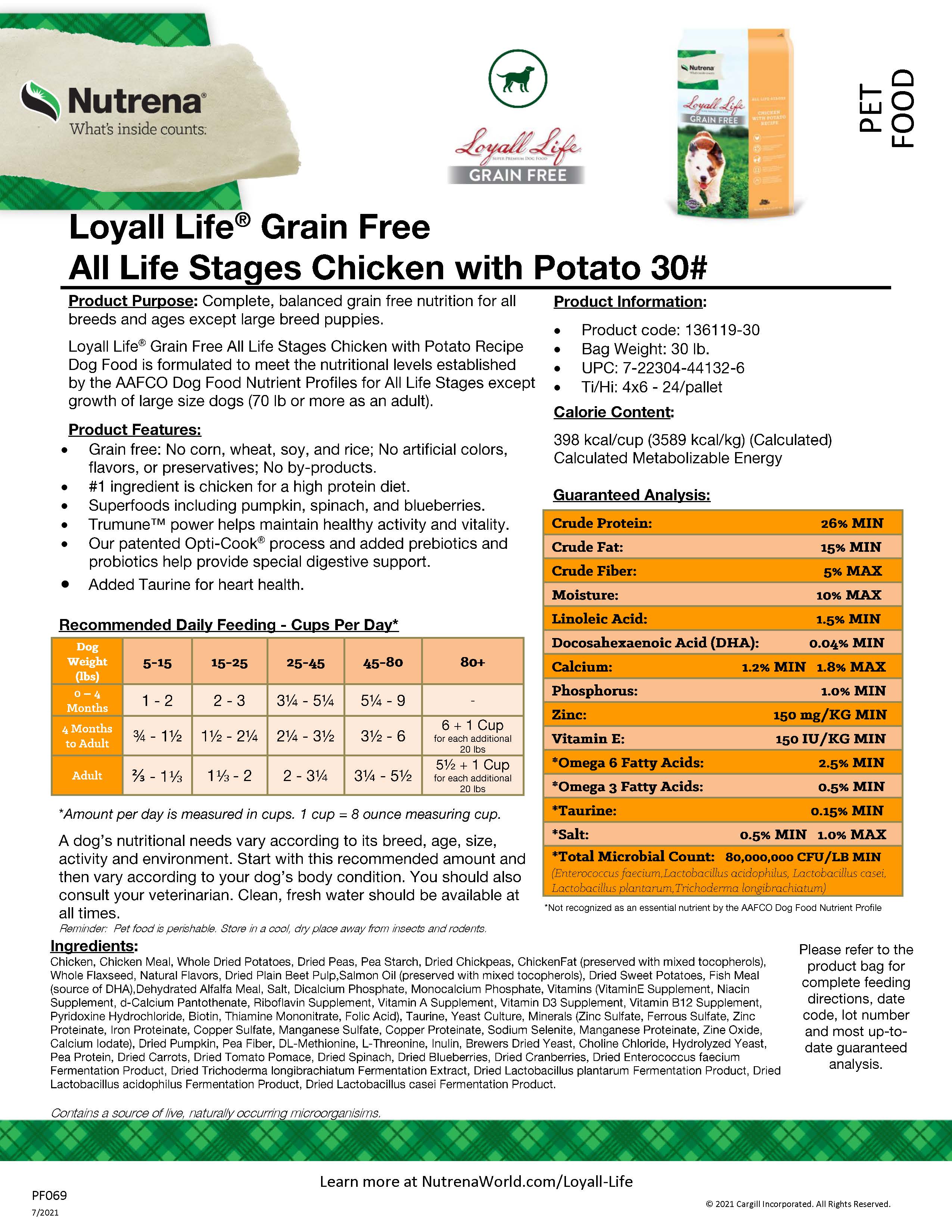 LOYALL LIFE GRAIN FREE CHICKEN30