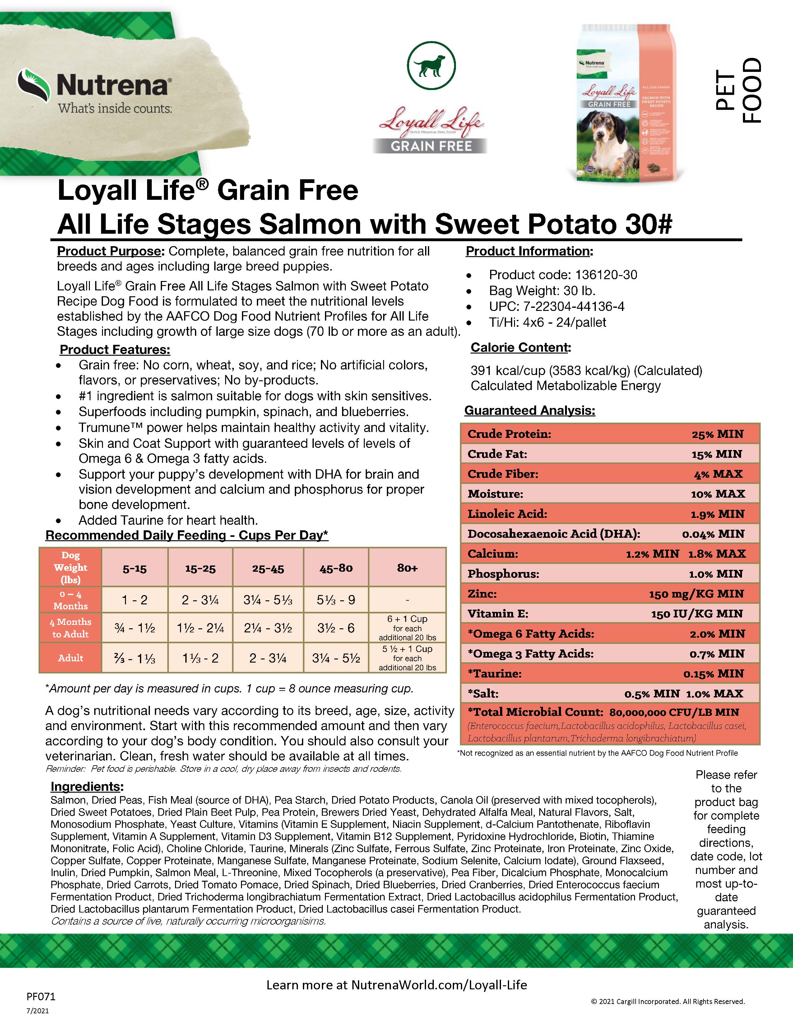 LOYALL LIFE GRAIN FREE SALMON 30