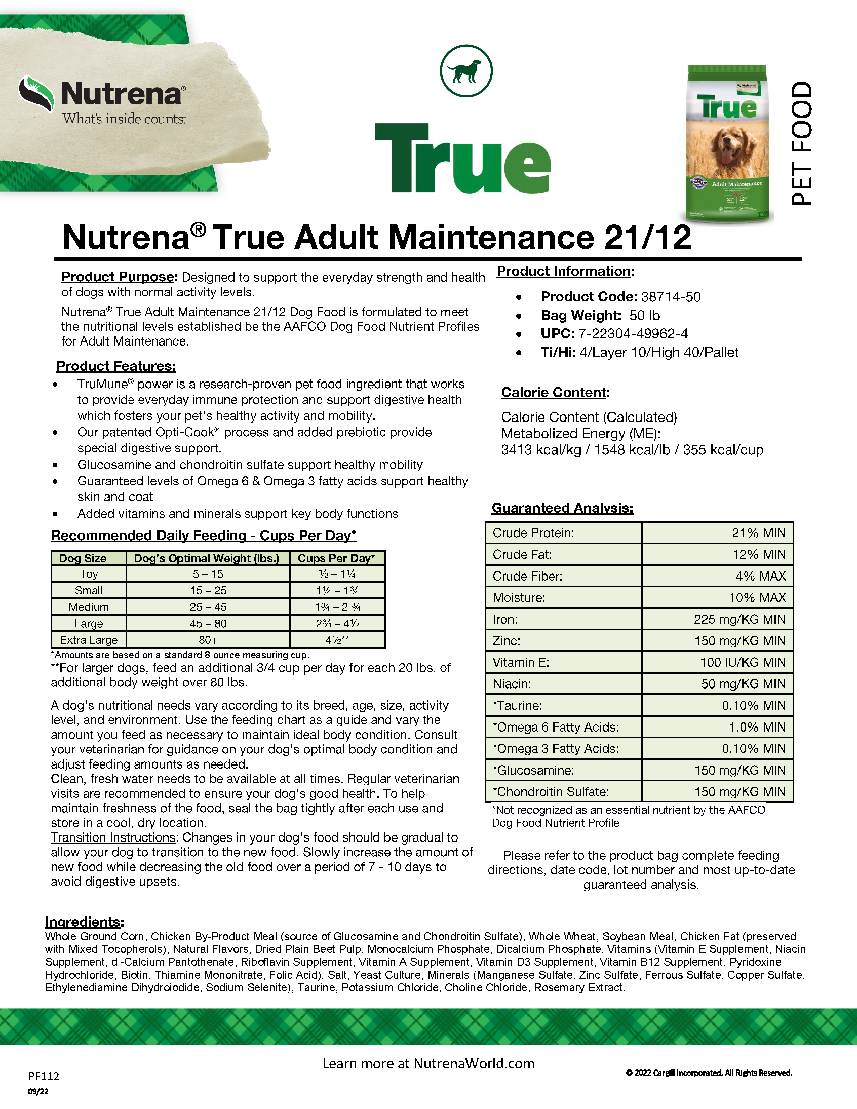 TRUE ADULT MAINTENANCE 21-12 50#